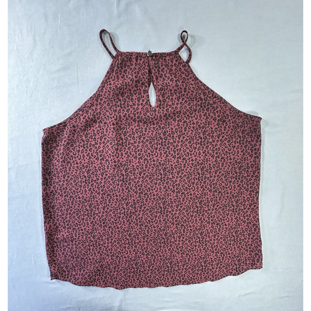 Boho Chic Night Out Glam Layering Burgundy Animal Print Camisole Women's Medium - Picture 5 of 7